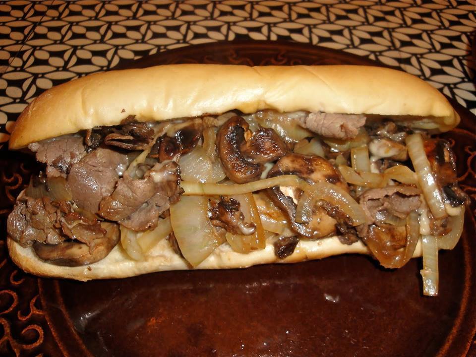 slow cooker Philly cheese steak sandwiches