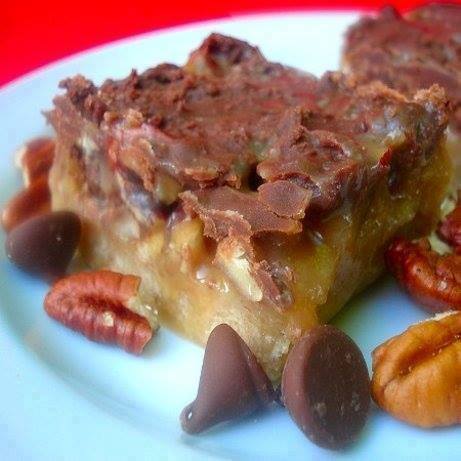 caramel butter - pecan bars