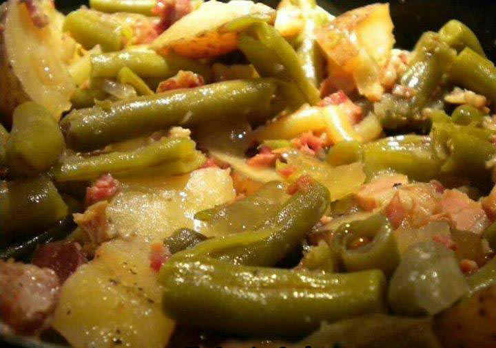 the amazing crockpot ham, green beans and potatoes!