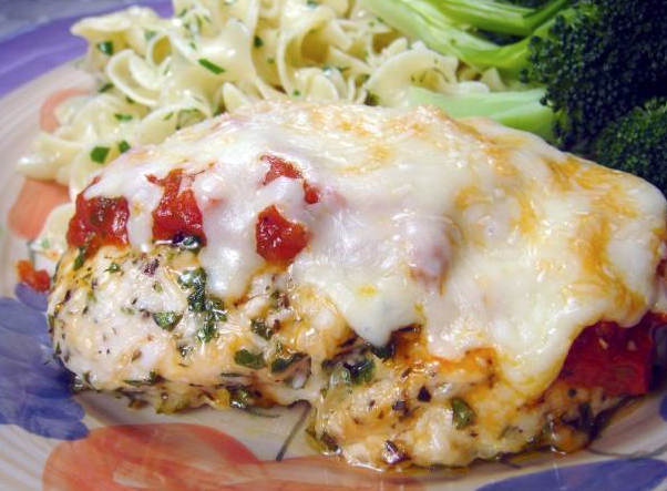 baked chicken parmesan-no breading!