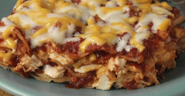 shredded chicken-enchilada casserole