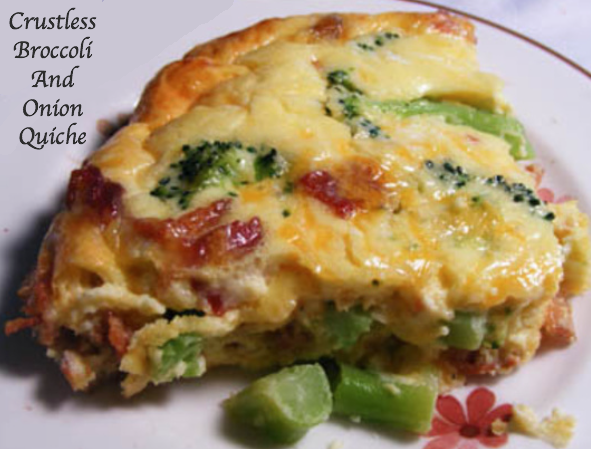 Crustless Broccoli And Onion Quiche