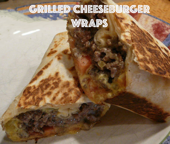 grilled cheeseburger wraps