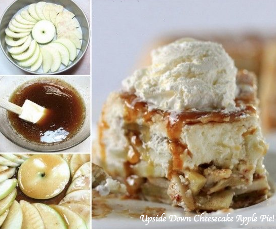 Upside Down Cheesecake Apple Pie