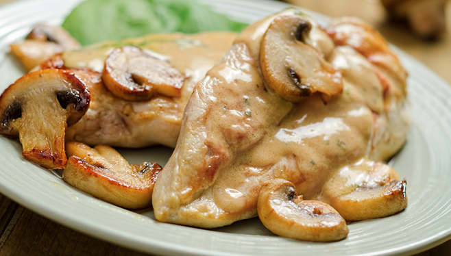 Chicken Breasts with Mushroom Cream Sauce