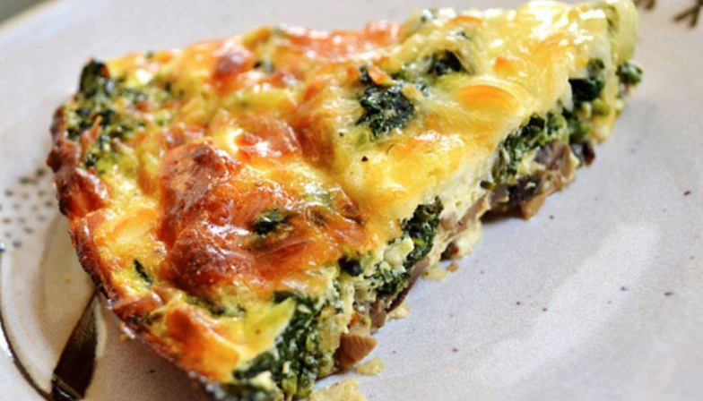 Crustless Spinach, Onion and Feta Quiche